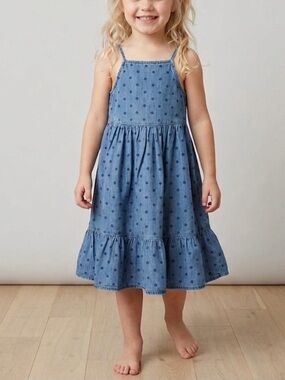 Old Navy Girls Polka Dot Denim Dress